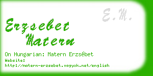 erzsebet matern business card